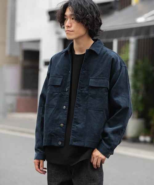ITEMS URBANRESEARCH（アイテムズ アーバンリサーチ）の「コーデュロイ オーバージャケット（カバーオール・メンズ・ブラック/ネイビー/グレー/オフホワイト・MEDIUM/LARGE）」の22枚目の写真