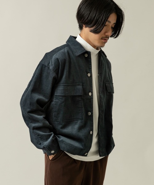ITEMS URBANRESEARCH（アイテムズ アーバンリサーチ）の「コーデュロイ オーバージャケット（カバーオール・メンズ・ブラック/ネイビー/グレー/オフホワイト・MEDIUM/LARGE）」の18枚目の写真