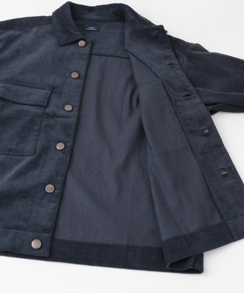 ITEMS URBANRESEARCH（アイテムズ アーバンリサーチ）の「コーデュロイ オーバージャケット（カバーオール・メンズ・ブラック/ネイビー/グレー/オフホワイト・MEDIUM/LARGE）」の8枚目の写真