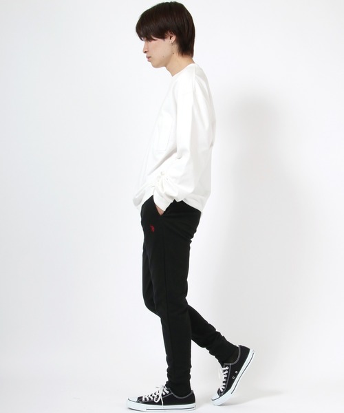 U.S. POLO ASSN.（ユーエスポロアッスン）の「U.S.POLO ASSN. ワンポイントロゴ刺繍 スウェットジョガーパンツ メンズ レディース（スウェットパンツ・メンズ・グレー/ブラック/ネイビー/チャコールグレー・L/M/LL）」の20枚目の写真