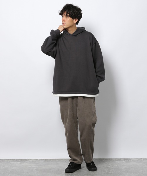 LAKOLE(ラコレ)の「裏起毛レイヤードパーカー / 239228(パーカー・メンズ・グリーン/サックスブルー/ブラウン/グレー/スモーク・LARGE/MEDIUM/X-LARGE)」の10枚目の写真