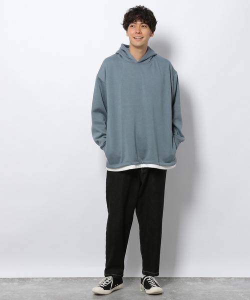 LAKOLE(ラコレ)の「裏起毛レイヤードパーカー / 239228(パーカー・メンズ・グリーン/サックスブルー/ブラウン/グレー/スモーク・LARGE/MEDIUM/X-LARGE)」の8枚目の写真