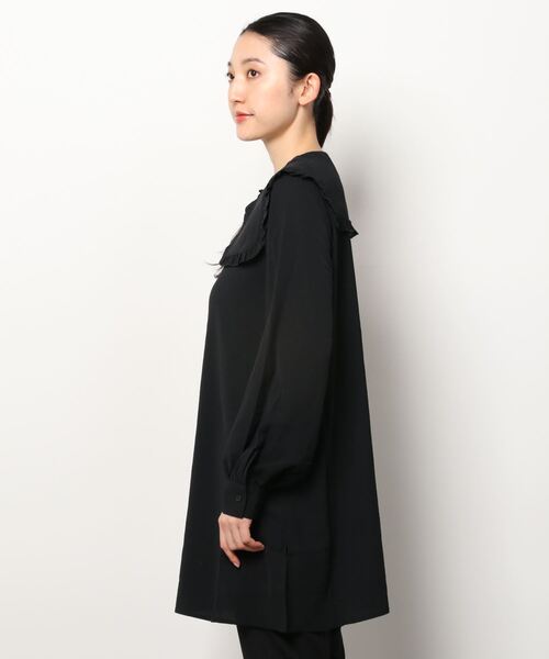 Shelly island(シェリーアイランド)の「フリル襟チュニックブラウス(シャツ/ブラウス・レディース・ホワイト/ブラック・M)」の20枚目の写真