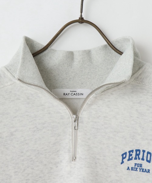 frames RAY CASSIN（フレームスレイカズン）の「【WEB限定】ハーフジップ2WAY裏起毛ロゴスウェットプルオーバー[セットアップ着用可]（スウェット・レディース・ピンク/スミクロ/杢グレー・FREE）」の8枚目の写真