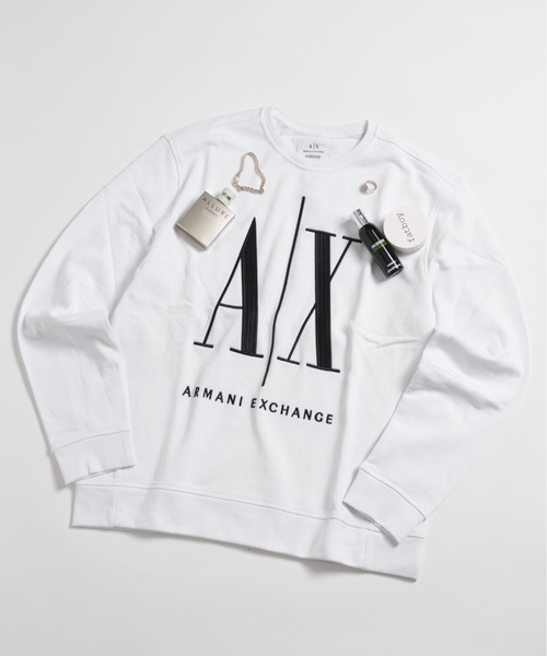 ARMANI EXCHANGE(アルマーニエクスチェンジ)の「【A/X】ARMANI EXCHANGE/ロゴクルーネックスウェット 8NZMPA ZJ1ZZ(スウェット・メンズ・ホワイト/ブラック・S/L/XL/M)」の2枚目の写真