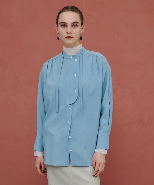 PUBLIC TOKYO（パブリックトウキョウ）の「フロントフラップロングシャツブラウス /ウォッシャブル（シャツ/ブラウス・レディース・ホワイト/ベージュ/サックスブルー・FREE）」の22枚目の写真