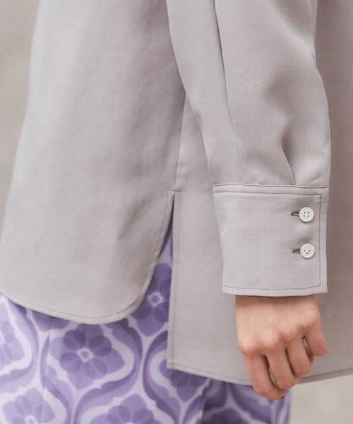 PUBLIC TOKYO（パブリックトウキョウ）の「フロントフラップロングシャツブラウス /ウォッシャブル（シャツ/ブラウス・レディース・ホワイト/ベージュ/サックスブルー・FREE）」の17枚目の写真