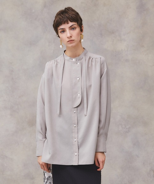 PUBLIC TOKYO（パブリックトウキョウ）の「フロントフラップロングシャツブラウス /ウォッシャブル（シャツ/ブラウス・レディース・ホワイト/ベージュ/サックスブルー・FREE）」の13枚目の写真