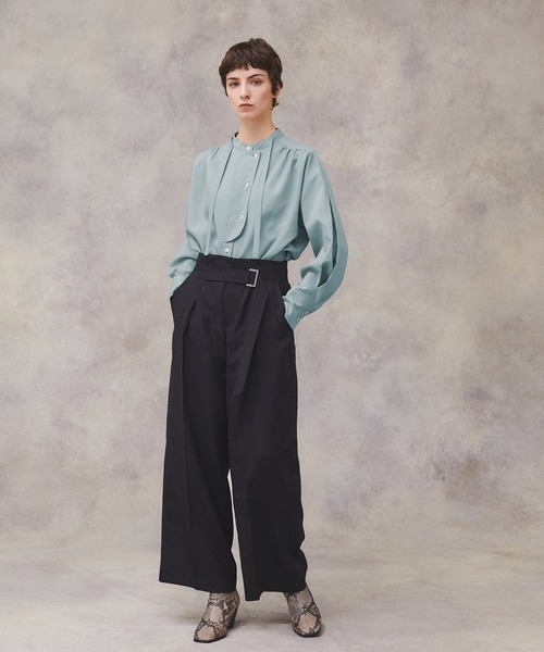 PUBLIC TOKYO（パブリックトウキョウ）の「フロントフラップロングシャツブラウス /ウォッシャブル（シャツ/ブラウス・レディース・ホワイト/ベージュ/サックスブルー・FREE）」の4枚目の写真