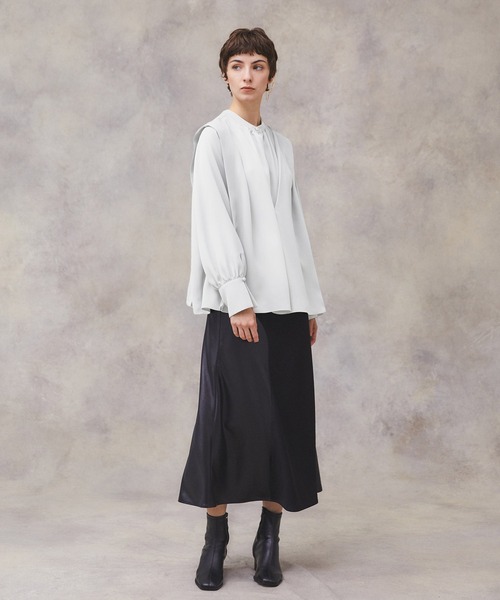 PUBLIC TOKYO（パブリックトウキョウ）の「フロントフラップロングシャツブラウス /ウォッシャブル（シャツ/ブラウス・レディース・ホワイト/ベージュ/サックスブルー・FREE）」の5枚目の写真