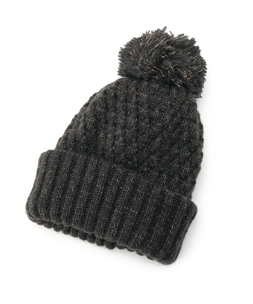 DRESKIP（ドレスキップ）の「◆マフラーになる 2wayラメニット帽（ニットキャップ/ビーニー・レディース・グレー/グレー系その他/ブラック/イエロー/ネイビー・00）」の2枚目の写真