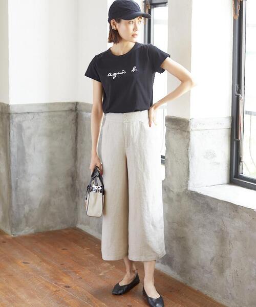 agnes b.(アニエスベー)の「S137 TS ロゴTシャツ(Tシャツ/カットソー・レディース・ブラック・1/2/3)」の2枚目の写真
