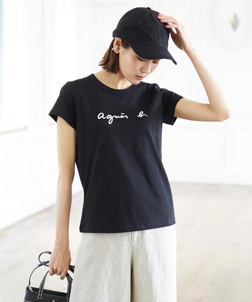 agnes b.(アニエスベー)の「S137 TS ロゴTシャツ(Tシャツ/カットソー・レディース・ブラック・1/2/3)」の4枚目の写真