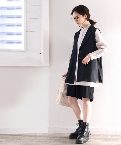 classicalelf(クラシカルエルフ)の「スタイリッシュの新顔。サイドベルトオーバージレベスト(ベスト・レディース・ブラック/モカ/ベージュ系その他・SMALL/MEDIUM/LARGE/X-LARGE)」の6枚目の写真