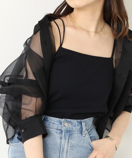 Chico（チコ）の「パット付きバッククロスキャミソール（キャミソール・レディース・ブラック/グレー/ピンク/アイボリー・FREE）」の16枚目の写真