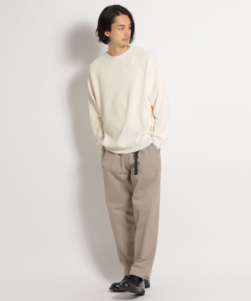 niko and...（ニコアンド）の「ベーシック畦編みニットプルオーバー（ニット/セーター・メンズ・ネイビー/オフホワイト・SMALL/MEDIUM/LARGE）」の5枚目の写真