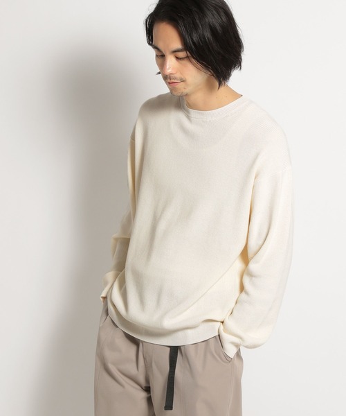 niko and...（ニコアンド）の「ベーシック畦編みニットプルオーバー（ニット/セーター・メンズ・ネイビー/オフホワイト・SMALL/MEDIUM/LARGE）」の7枚目の写真