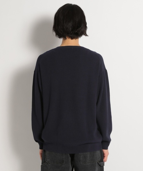 niko and...（ニコアンド）の「ベーシック畦編みニットプルオーバー（ニット/セーター・メンズ・ネイビー/オフホワイト・SMALL/MEDIUM/LARGE）」の11枚目の写真