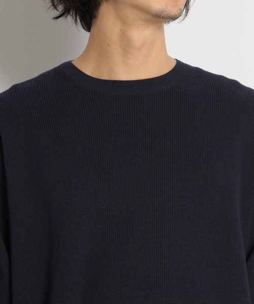 niko and...（ニコアンド）の「ベーシック畦編みニットプルオーバー（ニット/セーター・メンズ・ネイビー/オフホワイト・SMALL/MEDIUM/LARGE）」の12枚目の写真