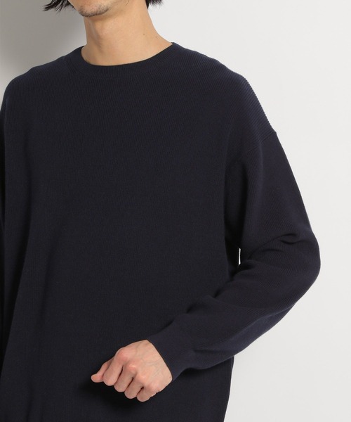 niko and...（ニコアンド）の「ベーシック畦編みニットプルオーバー（ニット/セーター・メンズ・ネイビー/オフホワイト・SMALL/MEDIUM/LARGE）」の13枚目の写真