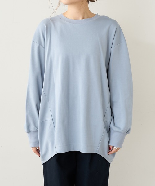 PUAL CE CIN（ピュアルセシン）の「SORONA　コクーンBIGプルオーバー（Tシャツ/カットソー・レディース・オフホワイト/ベージュ/サックスブルー/チャコールグレー・FREE）」の18枚目の写真