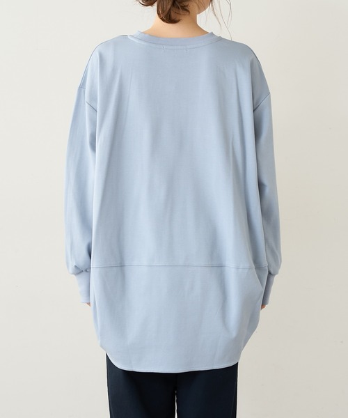 PUAL CE CIN（ピュアルセシン）の「SORONA　コクーンBIGプルオーバー（Tシャツ/カットソー・レディース・オフホワイト/ベージュ/サックスブルー/チャコールグレー・FREE）」の6枚目の写真