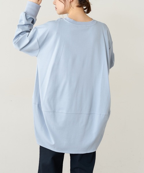 PUAL CE CIN（ピュアルセシン）の「SORONA　コクーンBIGプルオーバー（Tシャツ/カットソー・レディース・オフホワイト/ベージュ/サックスブルー/チャコールグレー・FREE）」の10枚目の写真