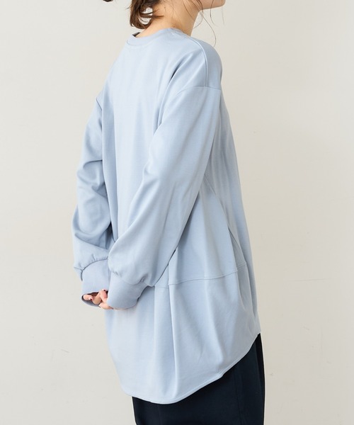 PUAL CE CIN（ピュアルセシン）の「SORONA　コクーンBIGプルオーバー（Tシャツ/カットソー・レディース・オフホワイト/ベージュ/サックスブルー/チャコールグレー・FREE）」の8枚目の写真