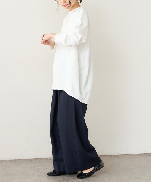 PUAL CE CIN（ピュアルセシン）の「SORONA　コクーンBIGプルオーバー（Tシャツ/カットソー・レディース・オフホワイト/ベージュ/サックスブルー/チャコールグレー・FREE）」の19枚目の写真