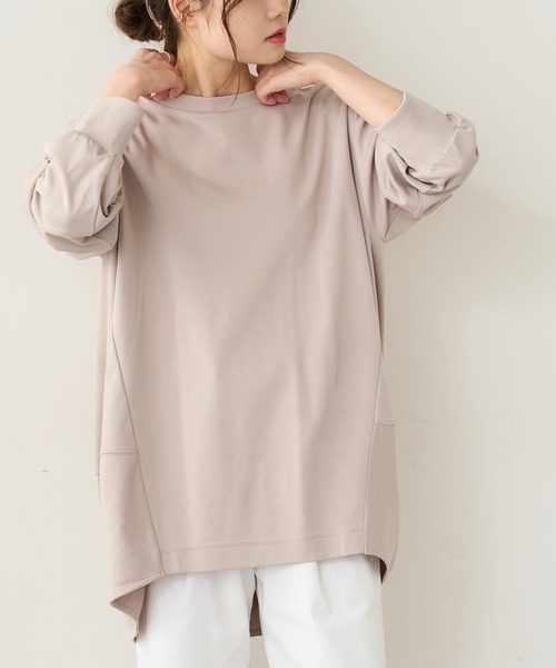 PUAL CE CIN（ピュアルセシン）の「SORONA　コクーンBIGプルオーバー（Tシャツ/カットソー・レディース・オフホワイト/ベージュ/サックスブルー/チャコールグレー・FREE）」の7枚目の写真