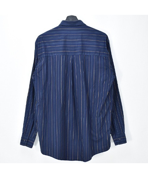 BURBERRY(バーバリー)の「【ヴィンテージ古着】90's Burberry/バーバリー ストライプ柄 ロングスリーブシャツ USA製(シャツ/ブラウス・メンズ・ネイビー・MEDIUM)」の2枚目の写真