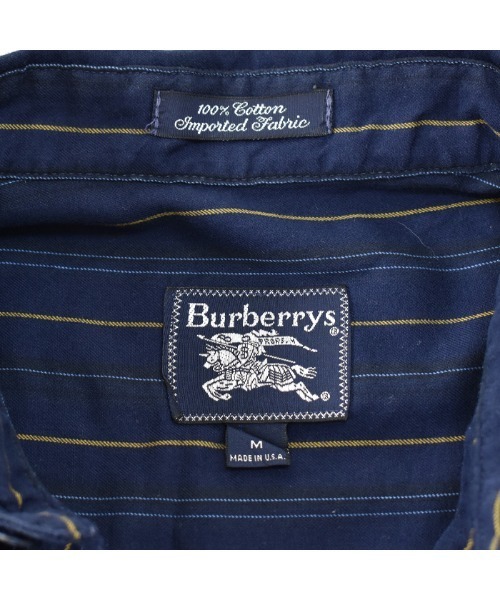 BURBERRY(バーバリー)の「【ヴィンテージ古着】90's Burberry/バーバリー ストライプ柄 ロングスリーブシャツ USA製(シャツ/ブラウス・メンズ・ネイビー・MEDIUM)」の3枚目の写真