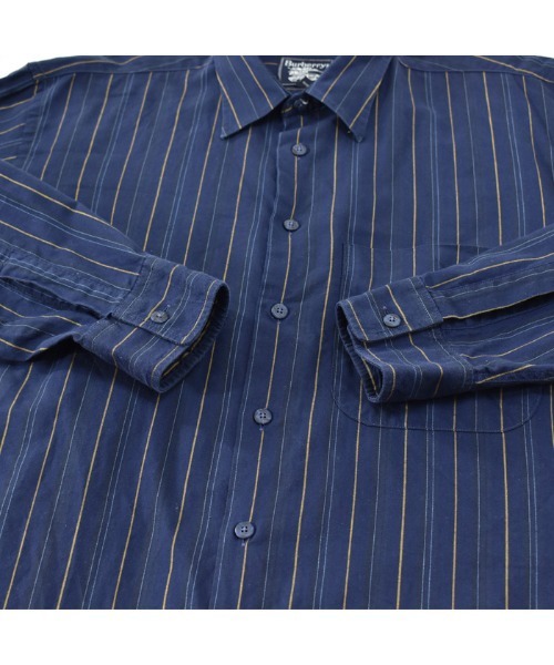 BURBERRY(バーバリー)の「【ヴィンテージ古着】90's Burberry/バーバリー ストライプ柄 ロングスリーブシャツ USA製(シャツ/ブラウス・メンズ・ネイビー・MEDIUM)」の6枚目の写真
