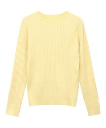 シルクタッチウォッシャブルリブニット クルーネック