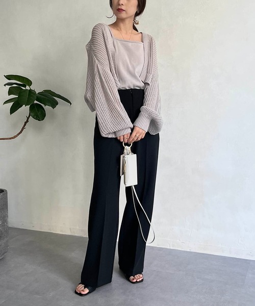 CAPRICIEUX LE'MAGE（カプリシューレマージュ）の「〈セットアイテム〉メッシュボレロキャミSET（ニット/セーター・レディース・オフホワイト/ブラック/グレー・FREE）」の17枚目の写真