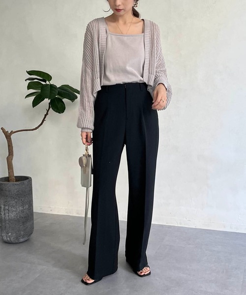 CAPRICIEUX LE'MAGE（カプリシューレマージュ）の「〈セットアイテム〉メッシュボレロキャミSET（ニット/セーター・レディース・オフホワイト/ブラック/グレー・FREE）」の19枚目の写真