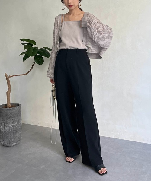 CAPRICIEUX LE'MAGE（カプリシューレマージュ）の「〈セットアイテム〉メッシュボレロキャミSET（ニット/セーター・レディース・オフホワイト/ブラック/グレー・FREE）」の20枚目の写真