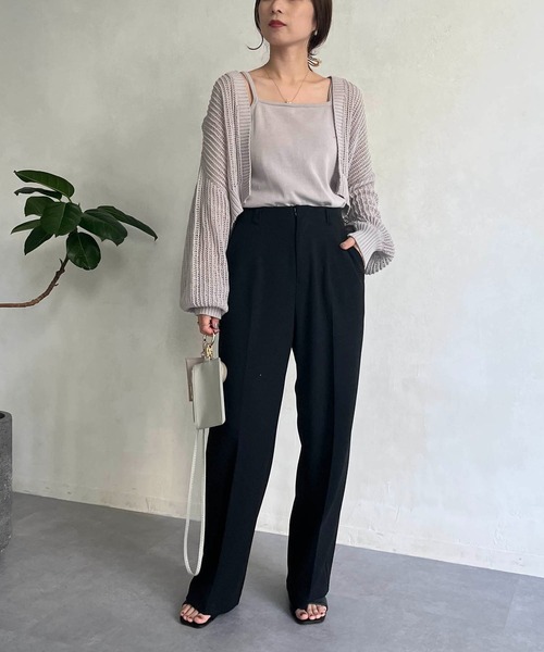 CAPRICIEUX LE'MAGE（カプリシューレマージュ）の「〈セットアイテム〉メッシュボレロキャミSET（ニット/セーター・レディース・オフホワイト/ブラック/グレー・FREE）」の21枚目の写真