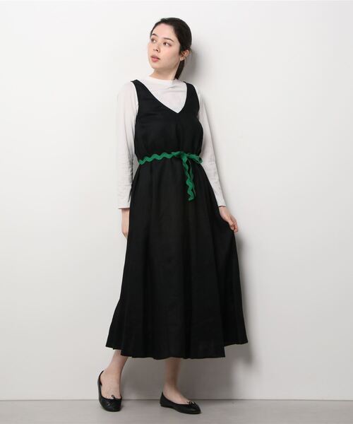 ottod'Ame（オットダム）の「ottod'Ame/オットダム/ONEPIECE LINEN（ワンピース・レディース・ホワイト/ベージュ/ブラック・40）」の2枚目の写真