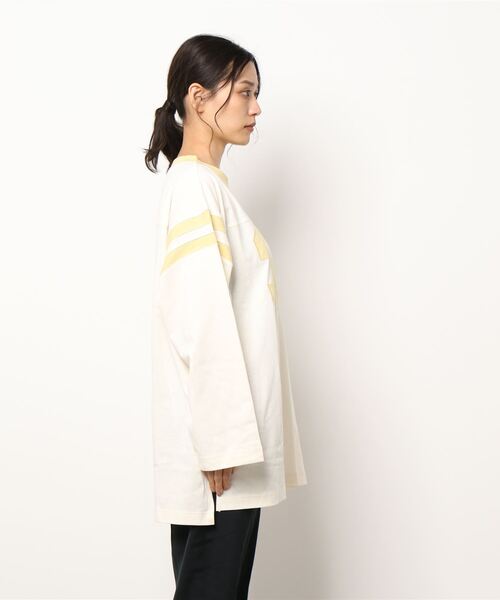 Samansa Mos2(サマンサ モスモス)の「ナンバーパッチワークTシャツ(Tシャツ/カットソー・レディース・ベージュ/オフホワイト/イエロー・フリ-)」の4枚目の写真