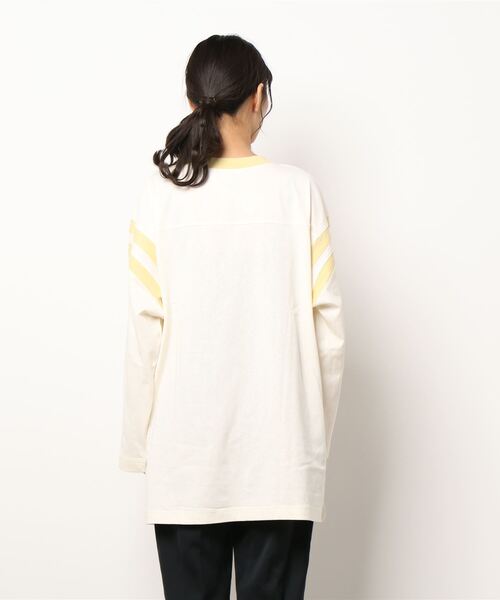 Samansa Mos2(サマンサ モスモス)の「ナンバーパッチワークTシャツ(Tシャツ/カットソー・レディース・ベージュ/オフホワイト/イエロー・フリ-)」の5枚目の写真