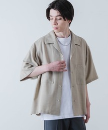 WEGO/リネンライク半袖オープンカラーシャツ