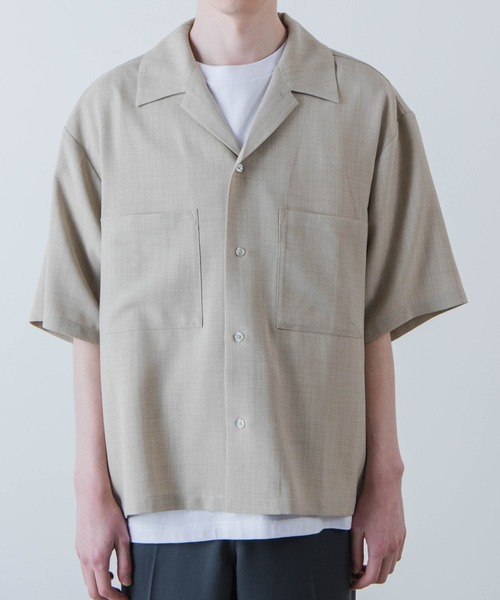 WEGO(ウィゴー)の「WEGO/リネンライク半袖オープンカラーシャツ(シャツ/ブラウス・メンズ・スミクロ/アイボリー・LARGE/MEDIUM)」の7枚目の写真