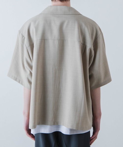 WEGO(ウィゴー)の「WEGO/リネンライク半袖オープンカラーシャツ(シャツ/ブラウス・メンズ・スミクロ/アイボリー・LARGE/MEDIUM)」の8枚目の写真