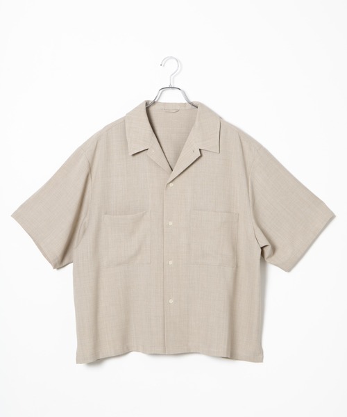 WEGO(ウィゴー)の「WEGO/リネンライク半袖オープンカラーシャツ(シャツ/ブラウス・メンズ・スミクロ/アイボリー・LARGE/MEDIUM)」の9枚目の写真