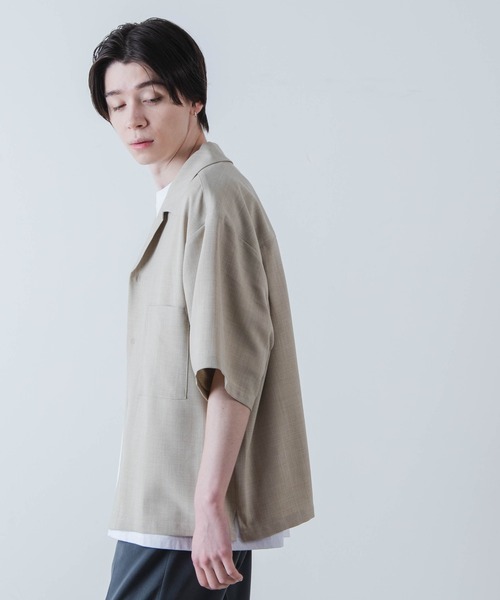 WEGO(ウィゴー)の「WEGO/リネンライク半袖オープンカラーシャツ(シャツ/ブラウス・メンズ・スミクロ/アイボリー・LARGE/MEDIUM)」の17枚目の写真