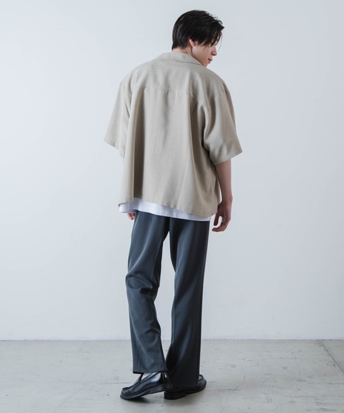 WEGO(ウィゴー)の「WEGO/リネンライク半袖オープンカラーシャツ(シャツ/ブラウス・メンズ・スミクロ/アイボリー・LARGE/MEDIUM)」の15枚目の写真
