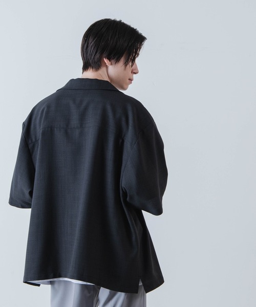 WEGO(ウィゴー)の「WEGO/リネンライク半袖オープンカラーシャツ(シャツ/ブラウス・メンズ・スミクロ/アイボリー・LARGE/MEDIUM)」の22枚目の写真