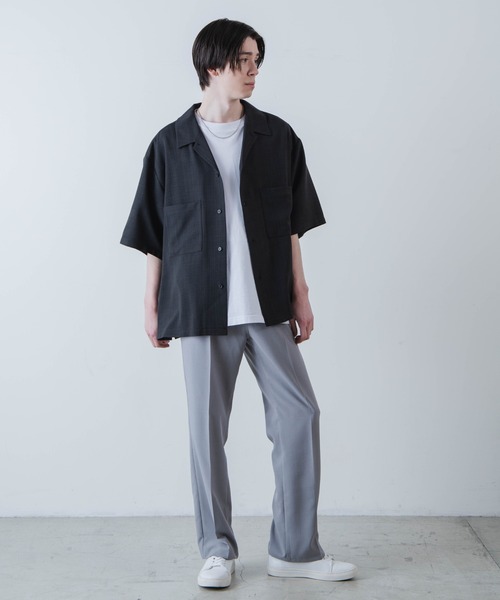 WEGO(ウィゴー)の「WEGO/リネンライク半袖オープンカラーシャツ(シャツ/ブラウス・メンズ・スミクロ/アイボリー・LARGE/MEDIUM)」の19枚目の写真