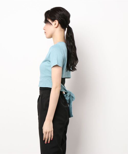 Dita（ディータ）の「ビッグリボンバックデザイントップス（Tシャツ/カットソー・レディース・ブラック/グレイッシュブルー/アイボリー・L/M）」の5枚目の写真